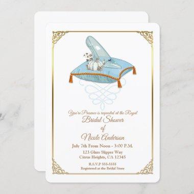Cinderella Glass Slipper Elegant Bridal Shower Invitations