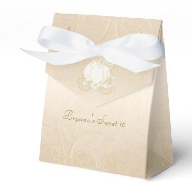Cinderella Gold Carriage Beige Party Favor Boxes