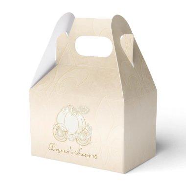 Cinderella Gold Carriage Beige Party Favor Boxes
