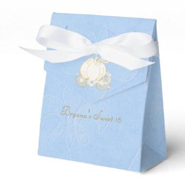 Cinderella Gold Carriage Blue Party Favor Boxes