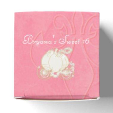 Cinderella Gold Carriage Pink Party Favor Boxes