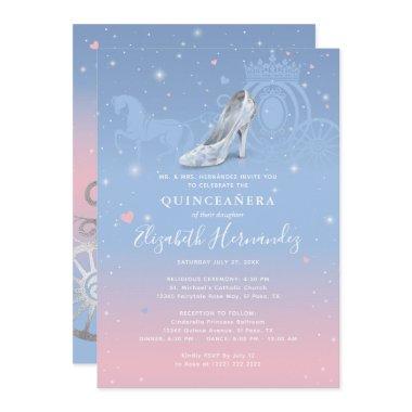 Cinderella Light Blue and Pink Quinceanera