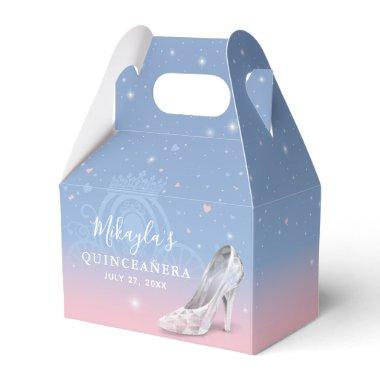 Cinderella Shoe Light Blue and Pink Quinceañera Favor Boxes