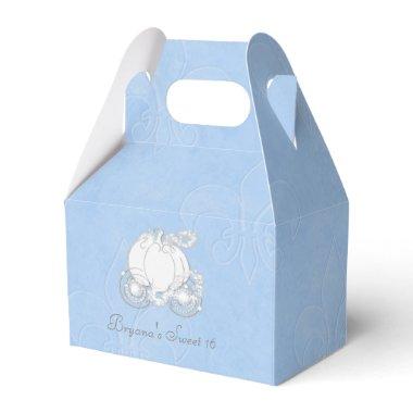 Cinderella Silver Carriage Blue Party Favor Boxes