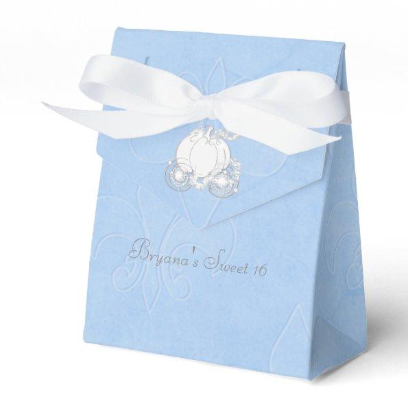 Cinderella Silver Carriage Blue Party Favor Boxes