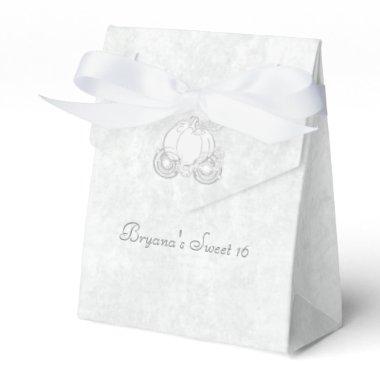 Cinderella Silver Carriage White Party Favor Boxes