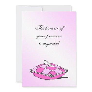 Cinderella Slipper Pink Pillow Wedding