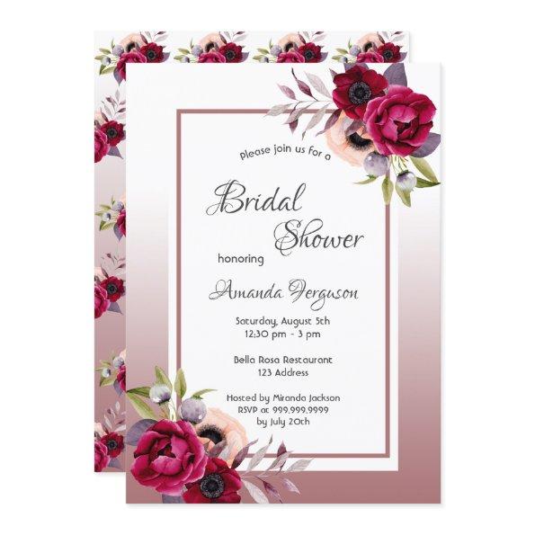 Cinnamon rose burgundy florals boho