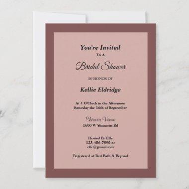 Cinnamon Rose Framed Bridal Shower Invitations
