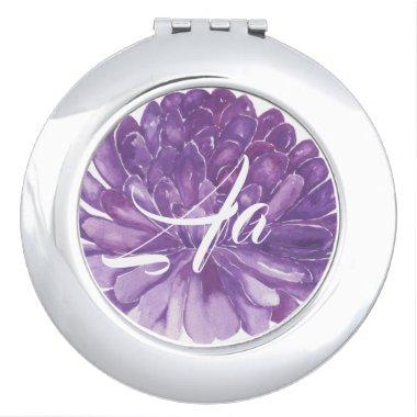 Circle Compact Mirror "Lavender Flower"