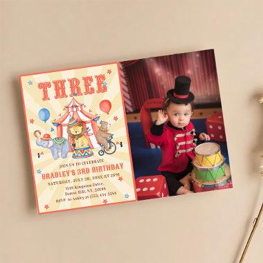 Circus Carnival & Animals 3rd Birthday Party Photo