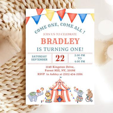 Circus Carnival Festival Birthday Party Invitations