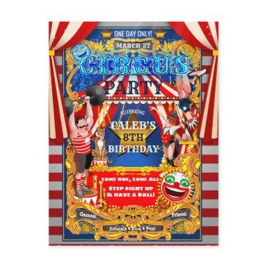 CIRCUS PARTY Big Top Tent Vintage Modern Birthday Invitation Post