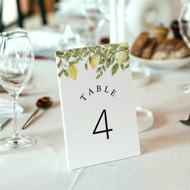 CITRON Lemon Citrus Table Number Card