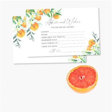 Citrus - advice and wishes bridal shower stationery