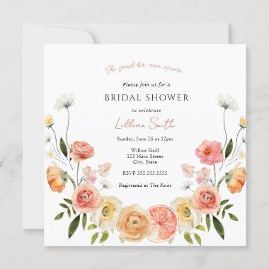 Citrus and Flowers Bridal Shower Invitations