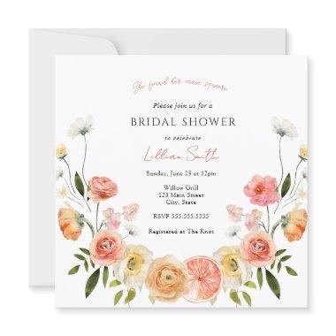 Citrus and Flowers Bridal Shower Invitations