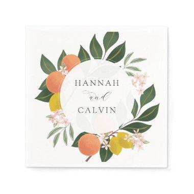 Citrus and Greenery Wedding Napkin