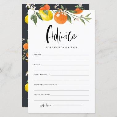 Citrus Botanical Advice for the Bride & Groom Invitations