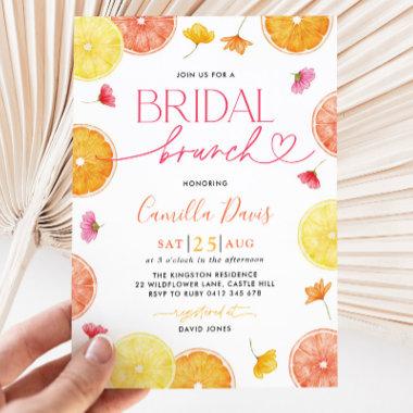 Citrus Bridal Brunch Lemon Bright Bridal Shower Invitations