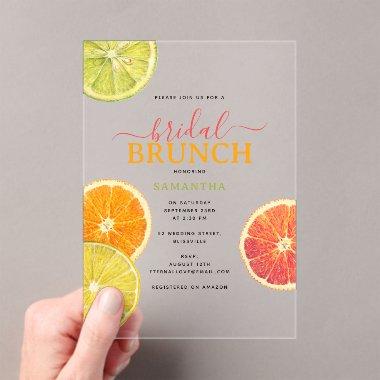 Citrus Bridal Brunch Lemon Orange  Acrylic