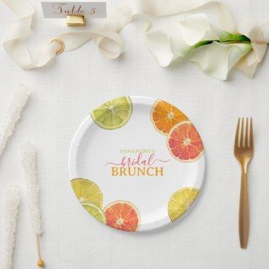 Citrus Bridal Brunch Lemon Orange  Paper Plates