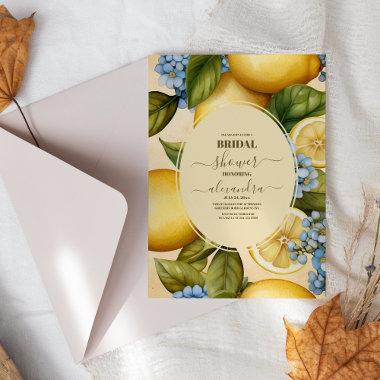 Citrus Bridal Shower Lemon Bright Invitations
