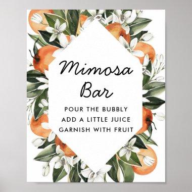 Citrus Bridal Shower Mimosa Bar Poster