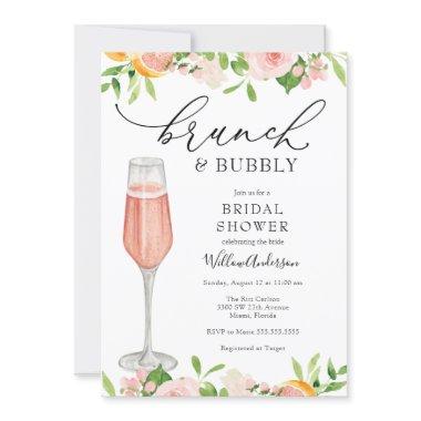 Citrus Brunch and Bubbly Bridal Shower Invitations