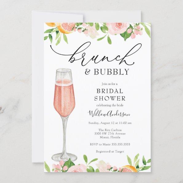 Citrus Brunch and Bubbly Bridal Shower Invitations