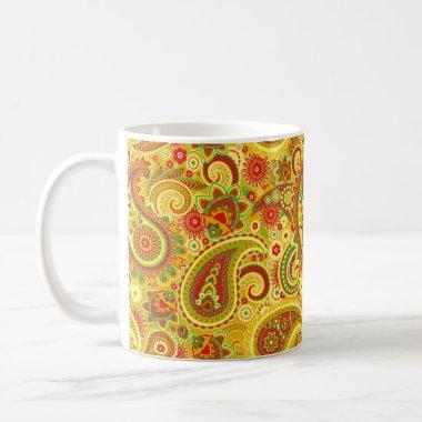 Citrus Colored Paisley Coffee Mug