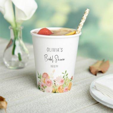 Citrus Floral  Shower Paper Cups