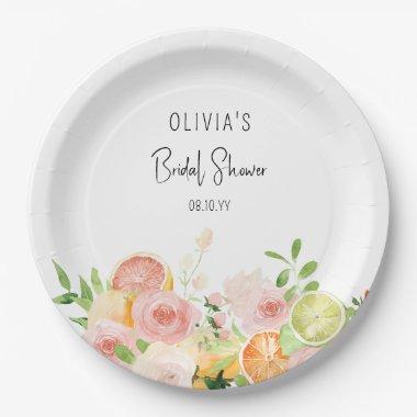 Citrus Floral  Shower Paper Plates