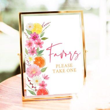 Citrus Floral Lemon Orange  Favors Poster