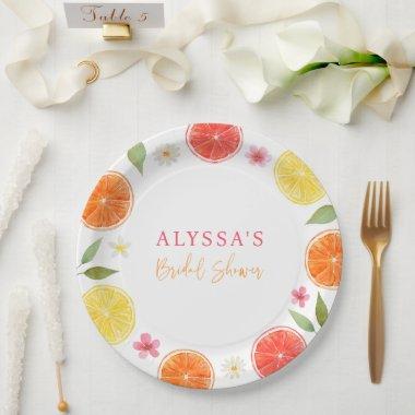 Citrus Floral Lemon Orange  Paper Plates