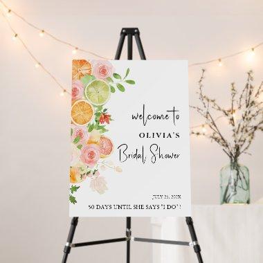 Citrus Floral Welcome  Foam Board