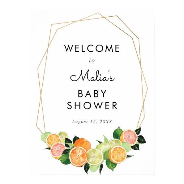 Citrus Fruit Cutie Baby Shower Welcome Sign