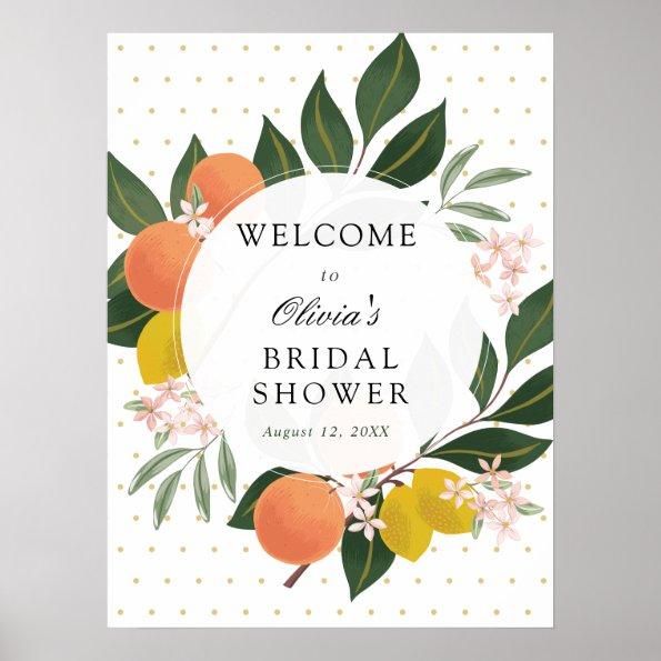 Citrus Greenery Bridal Shower Welcome Sign