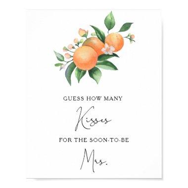 Citrus - How many kisses bridal shower game Poster