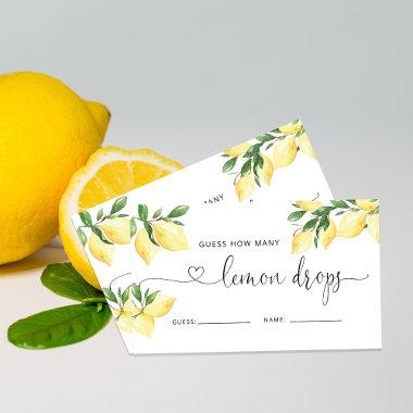 Citrus How Many Lemon Drops Bridal Shower Game Enclosure Invitations