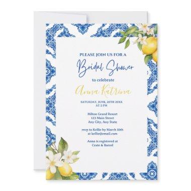 Citrus Lemon Blue Tile