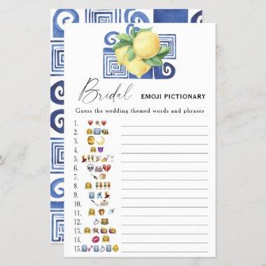Citrus lemon - bridal shower emoji pictionary game