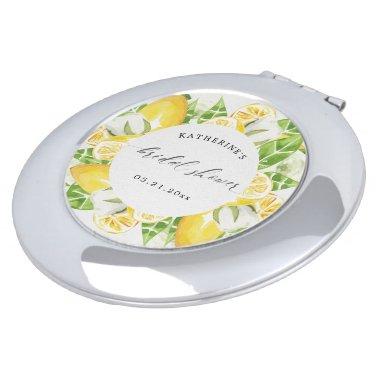 Citrus Lemon Fruit Bridal Shower Monogram Compact Mirror