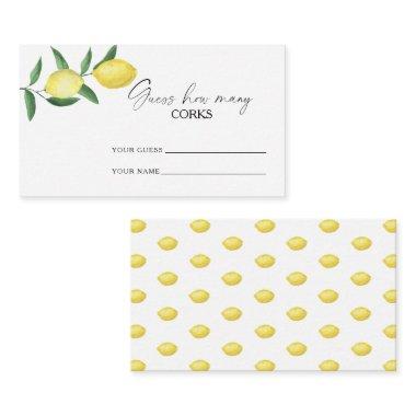 Citrus lemon - guess how many corks bridal game enclosure