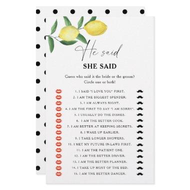 Citrus lemon - He said she said  game