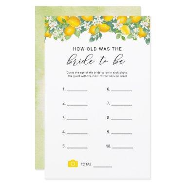 Citrus Lemon How Old Was The Bride Game