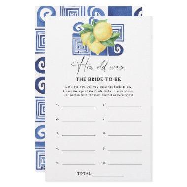 Citrus lemon - How old was the bride to be game