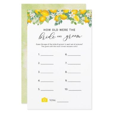 Citrus Lemon How Old Were They Bridal Game