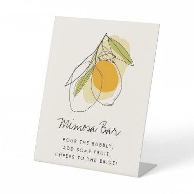 Citrus Lemon Mimosa Bar Bridal Shower Pedestal Sign