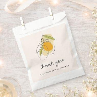 Citrus Lemon Modern Minimalist  Favor Bag